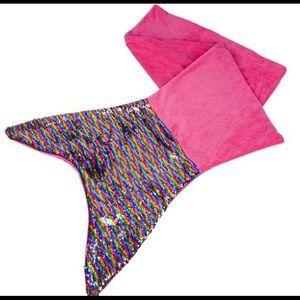 Flip Sequin Mermaid Tail Pink Blanket New